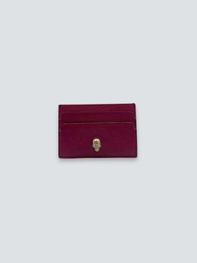 Alexander McQueen Burgundy Leather Cardholder