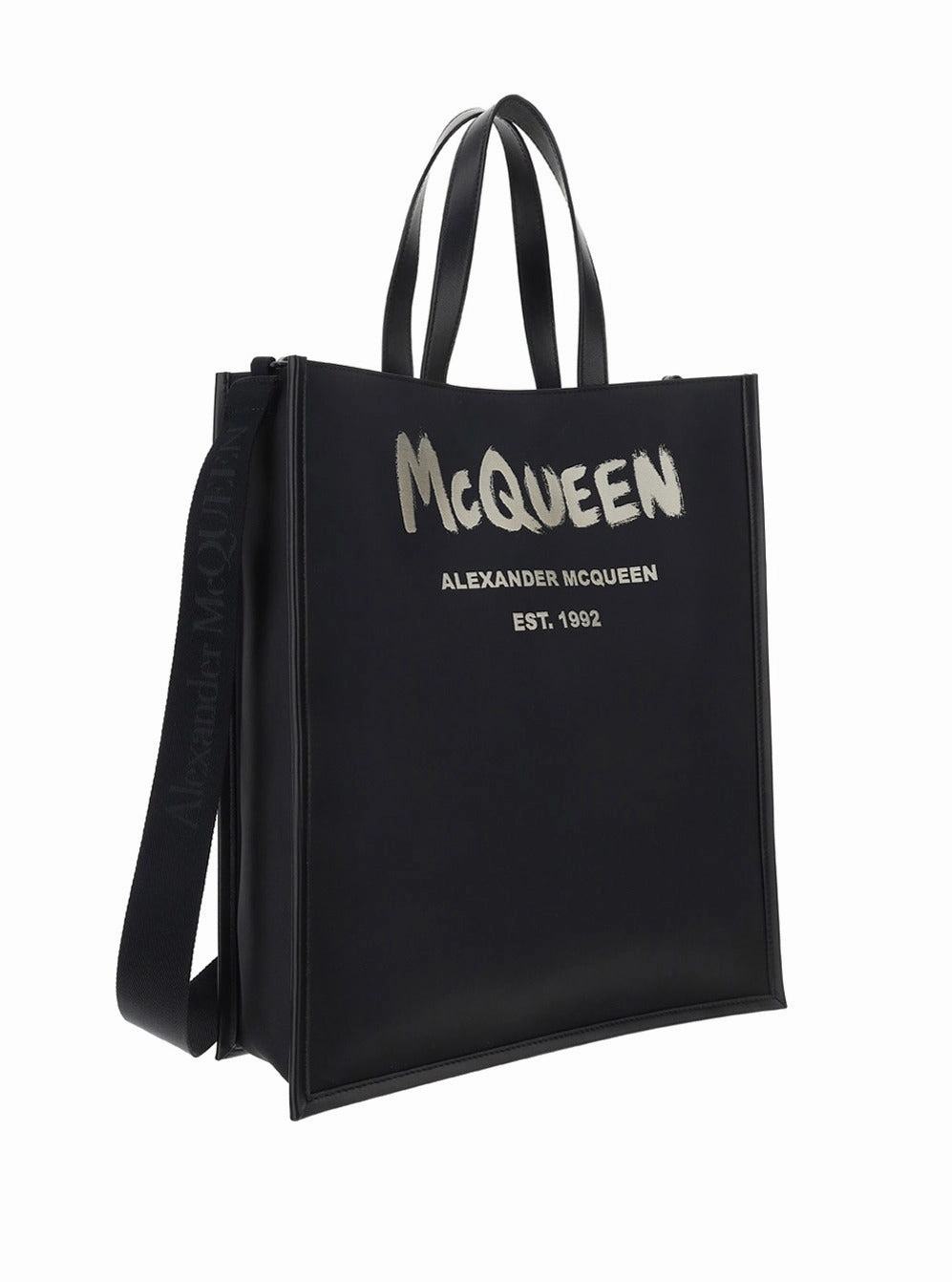 Alexander McQueen Graffiti Logo Printed Tote Bag