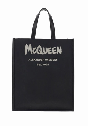 Alexander McQueen Graffiti Logo Printed Tote Bag
