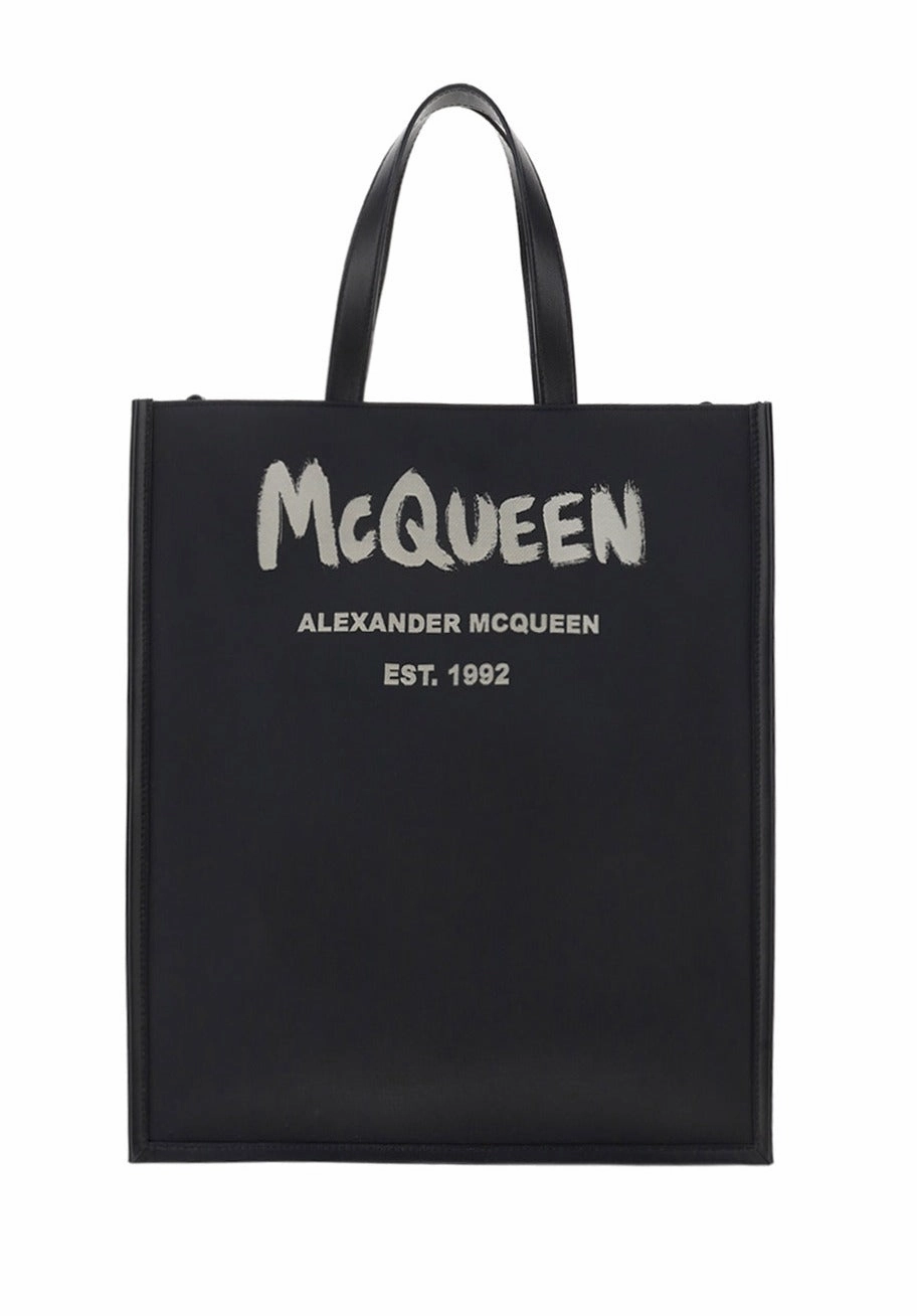 Alexander McQueen Graffiti Logo Printed Tote Bag
