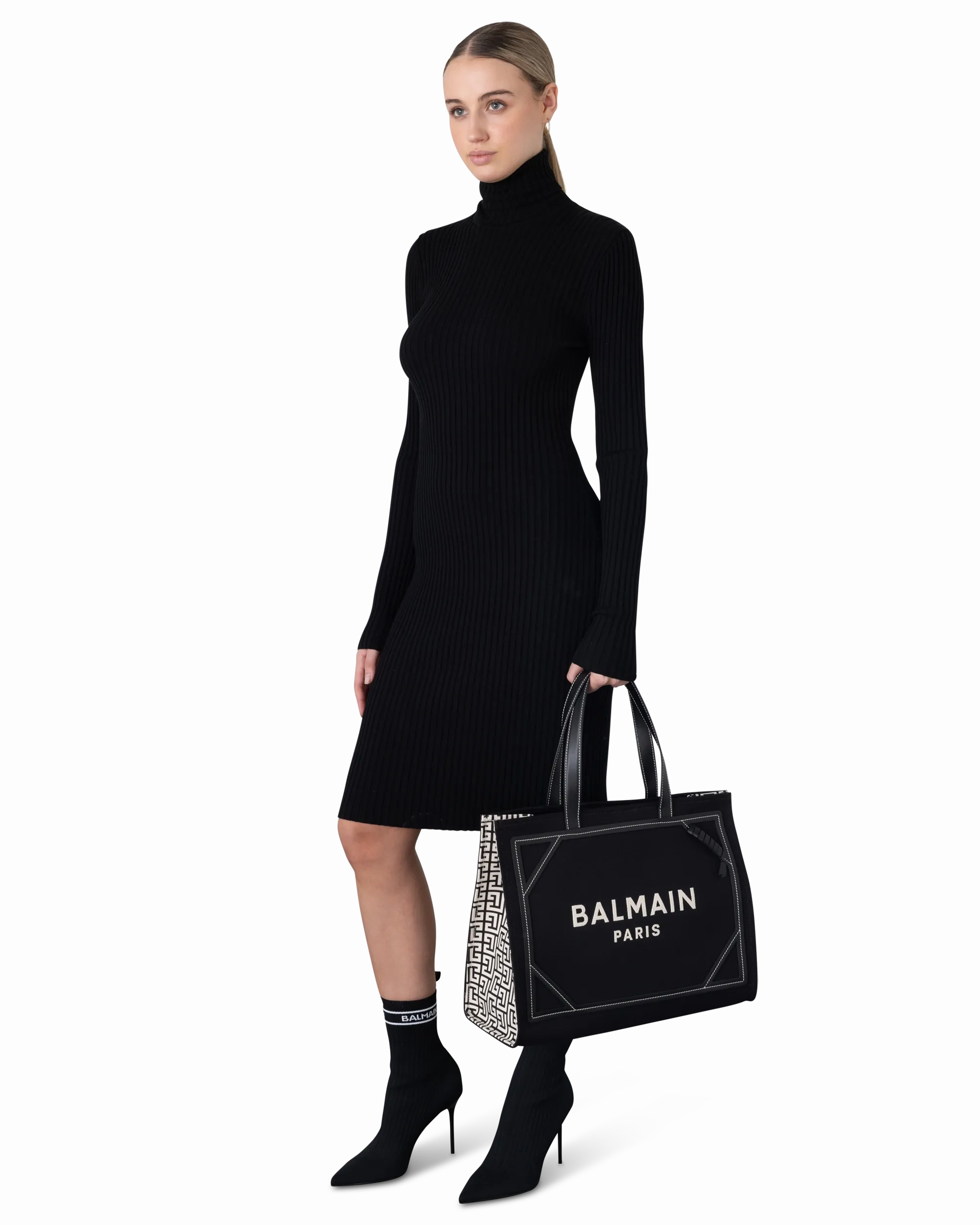 B-Army 42 Medium Canvas Monogram Shopper Tote Bag