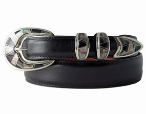 B G Mudd 11 Grey MOP & Onyx Buckle Set 1.0