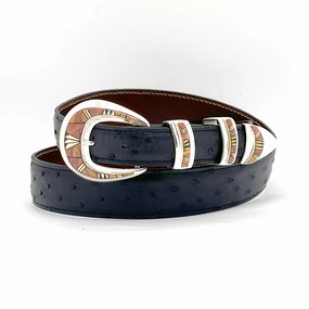 B G Mudd 120 LL w/ Mahogany Jasper, White MOP & Onyx Buckle Set 1.0