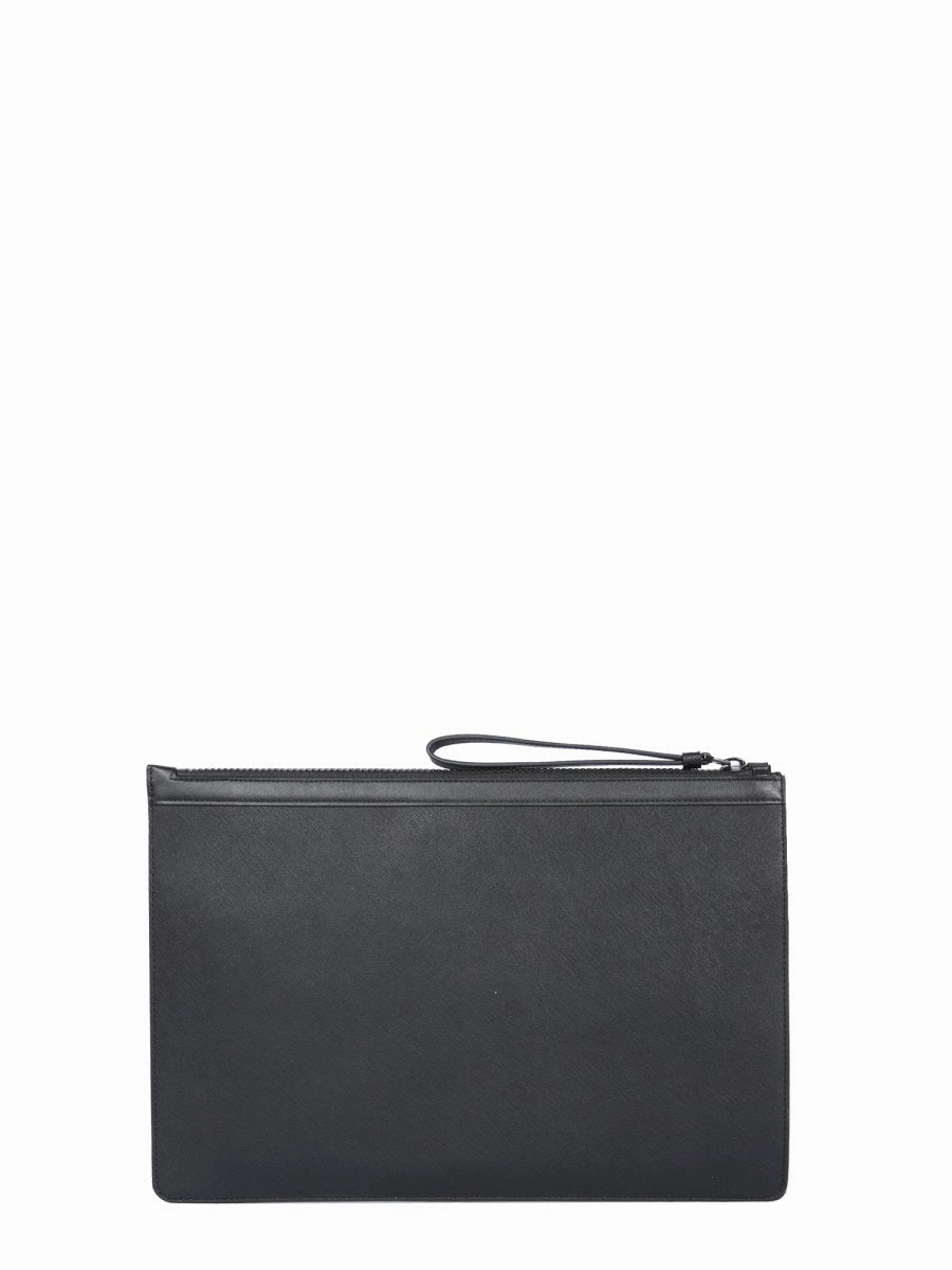Bally Logo Detailed Zip-Up Clutch Bag