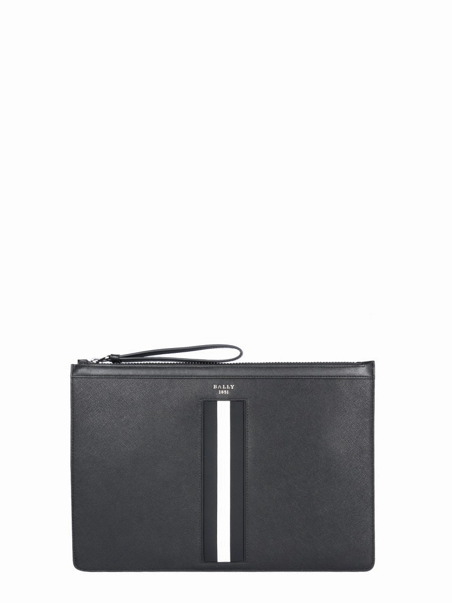 Bally Logo Detailed Zip-Up Clutch Bag