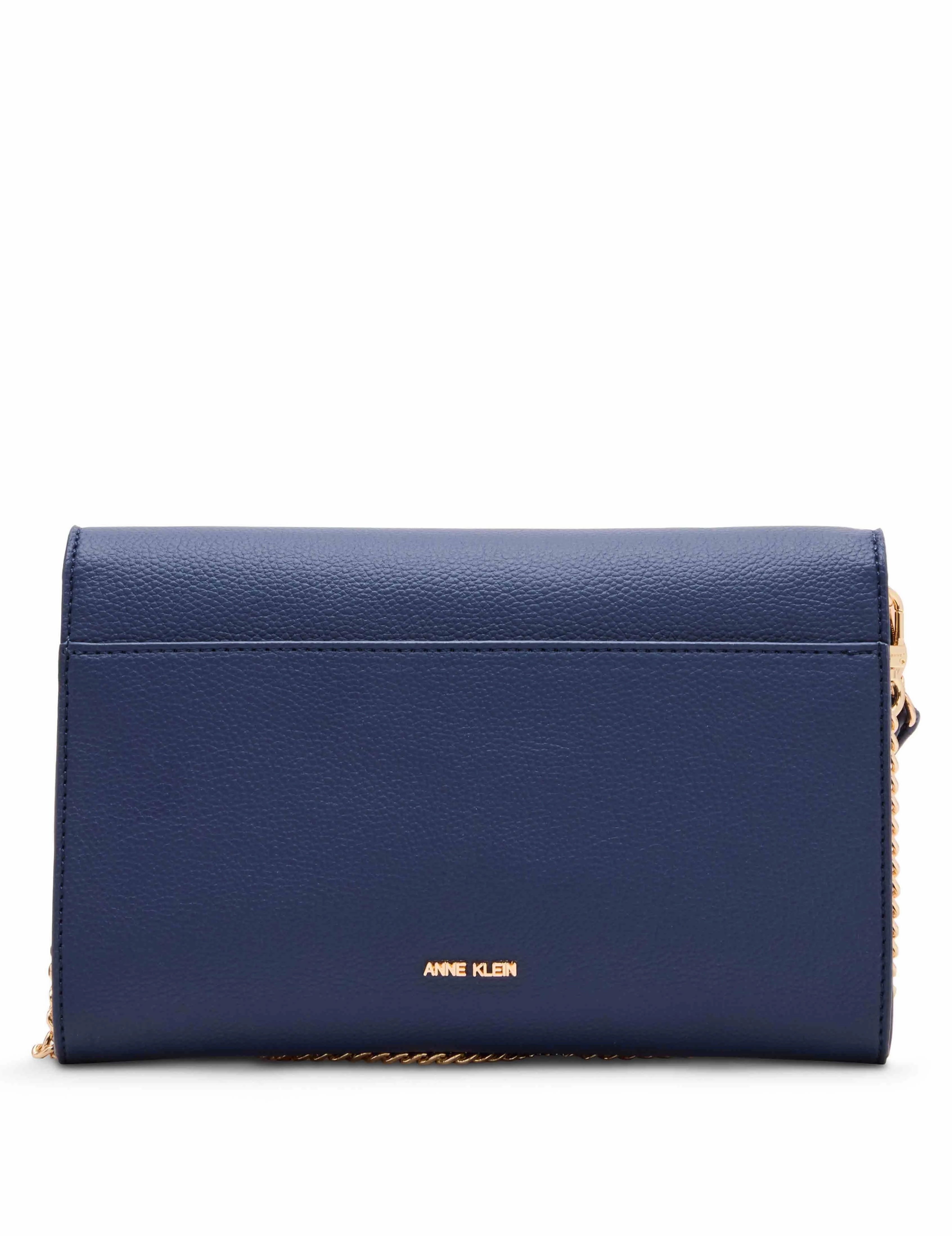 Belted Clutch with Detachable Wristlet and Crossbody Strap