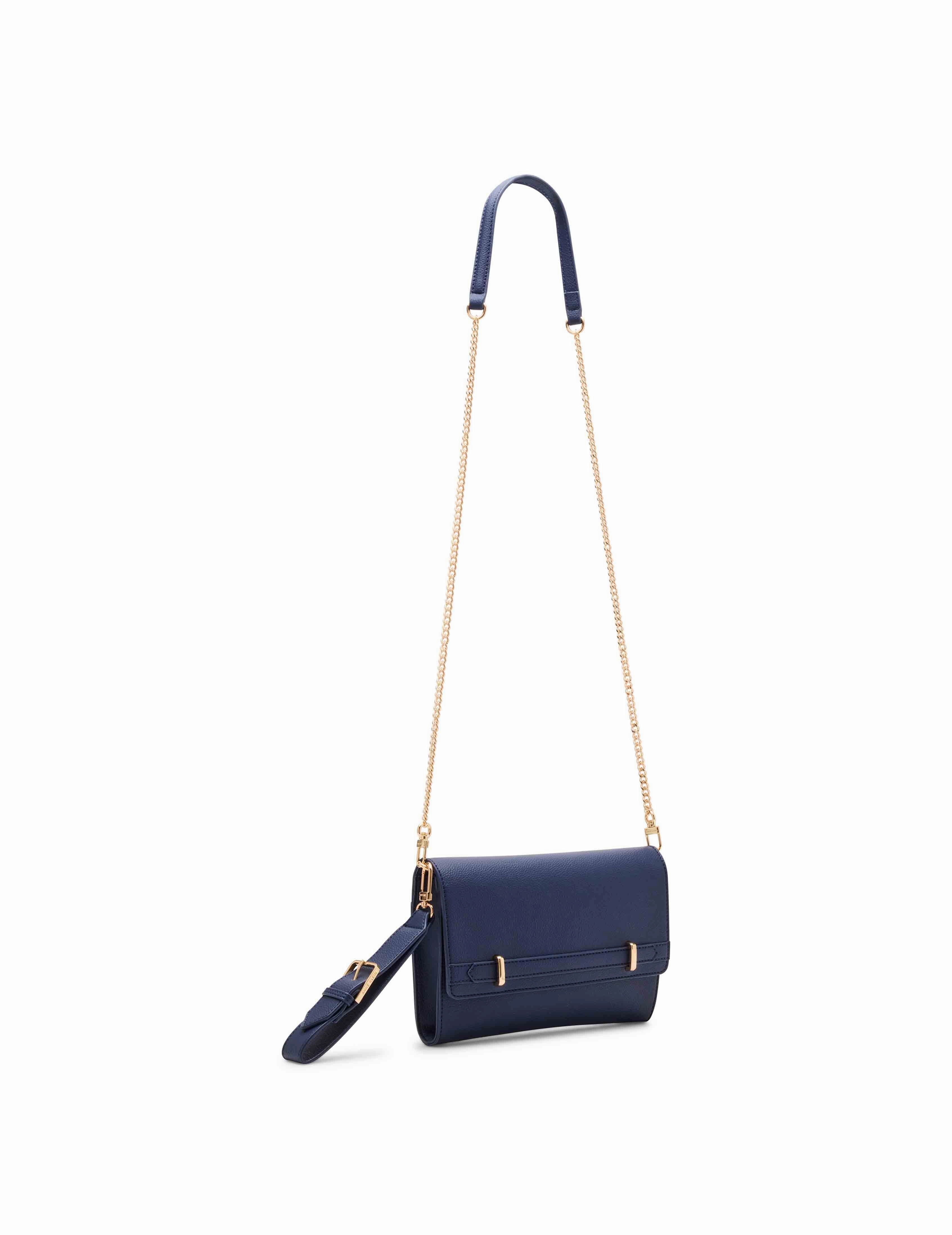 Belted Clutch with Detachable Wristlet and Crossbody Strap