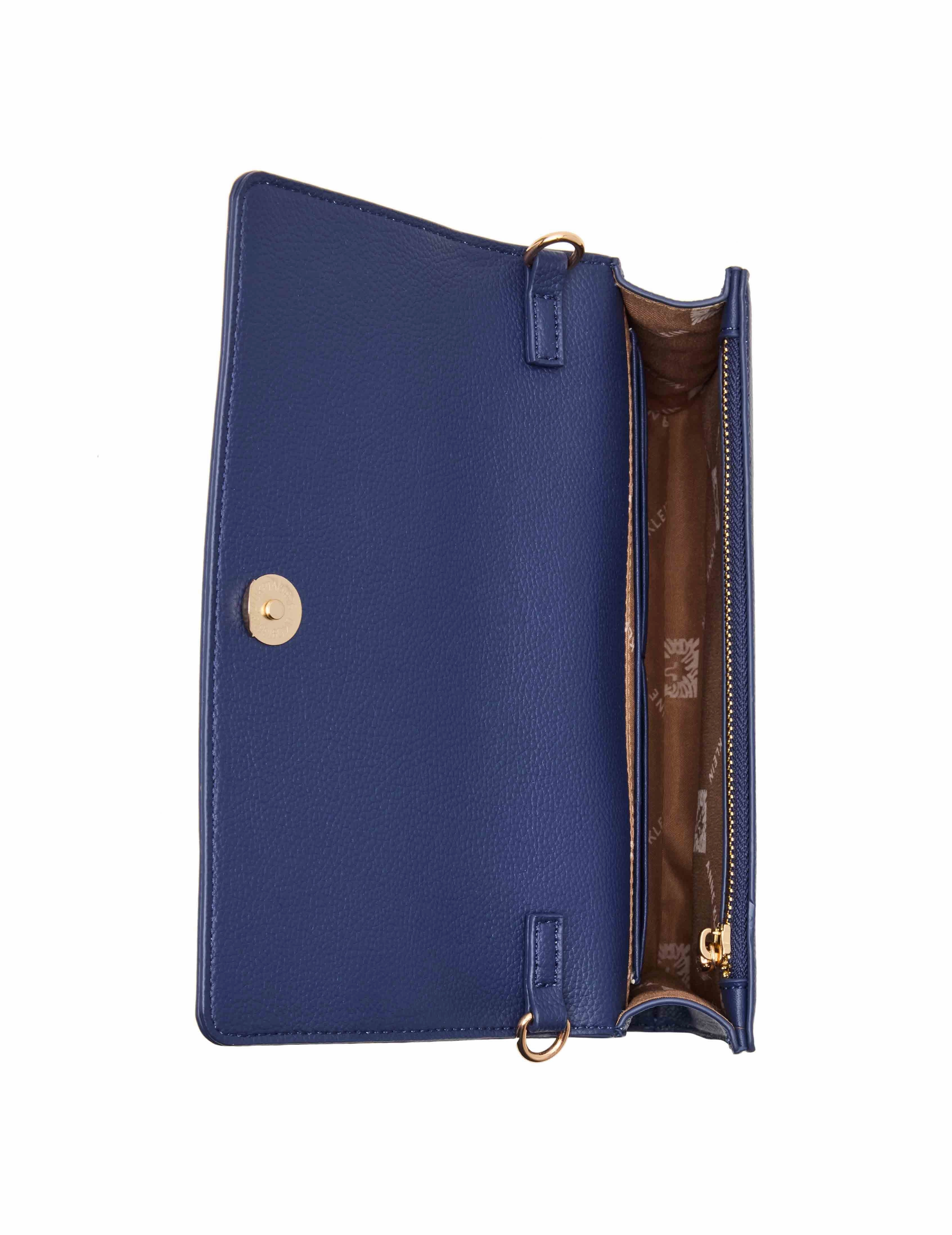Belted Clutch with Detachable Wristlet and Crossbody Strap