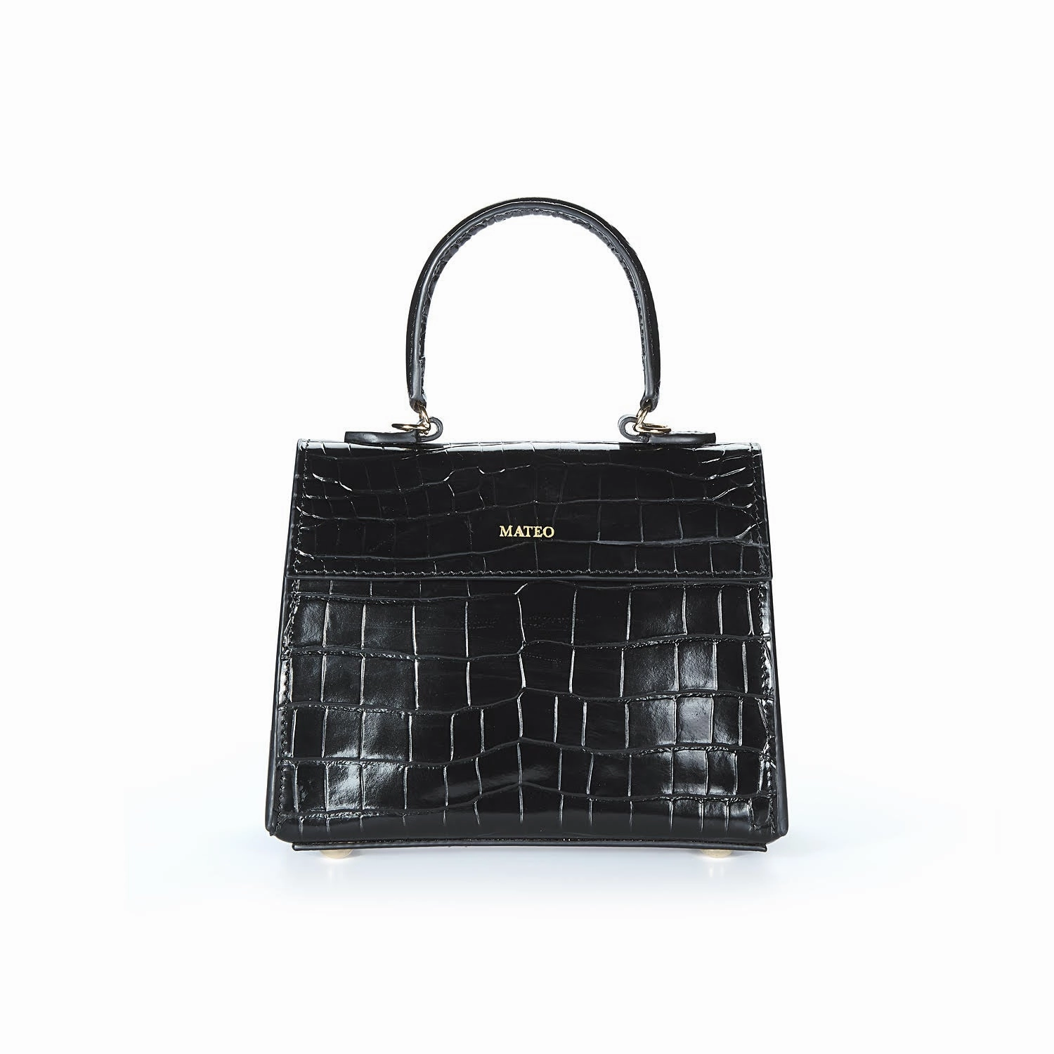 Black Croc Elizabeth Bag