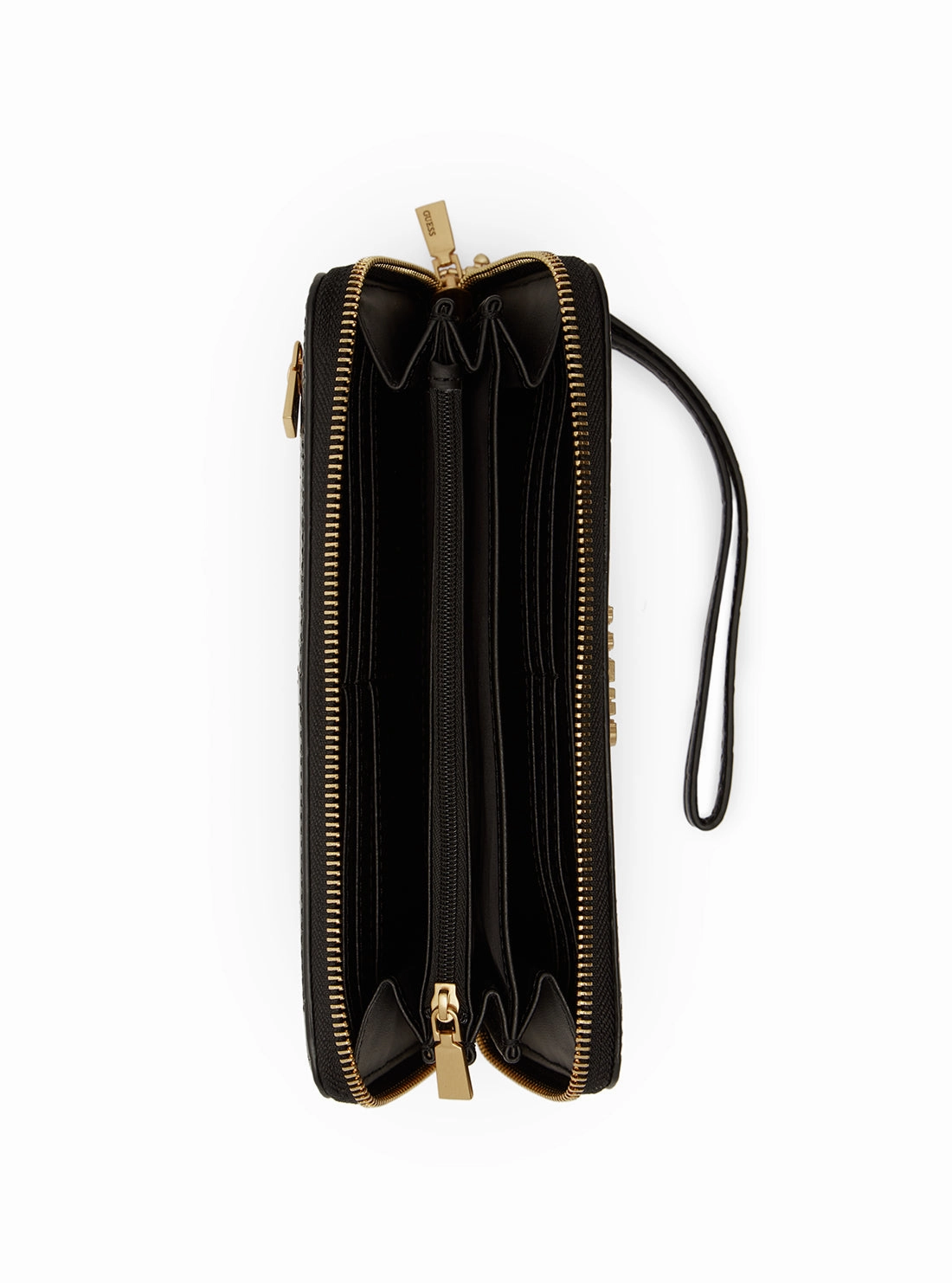 Black Croco Laurel Large Wallet