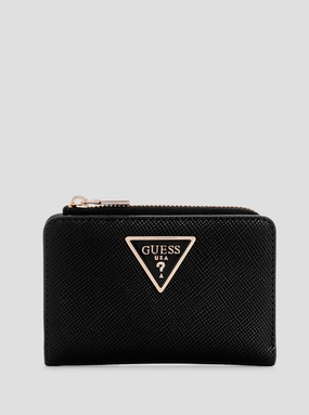 Black Laurel Zip Card Case Wallet