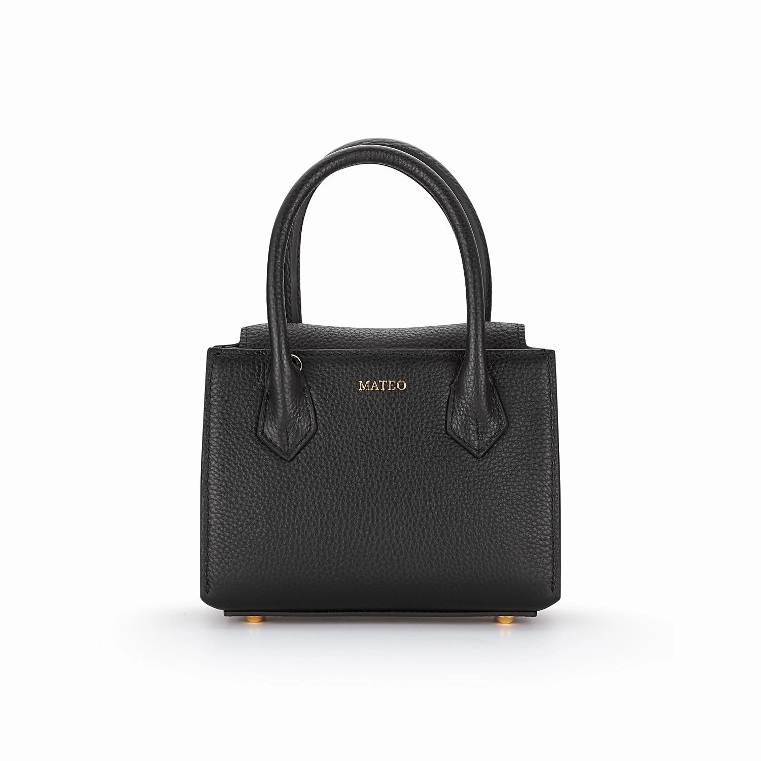 Black Pebbled Leather Diana Bag