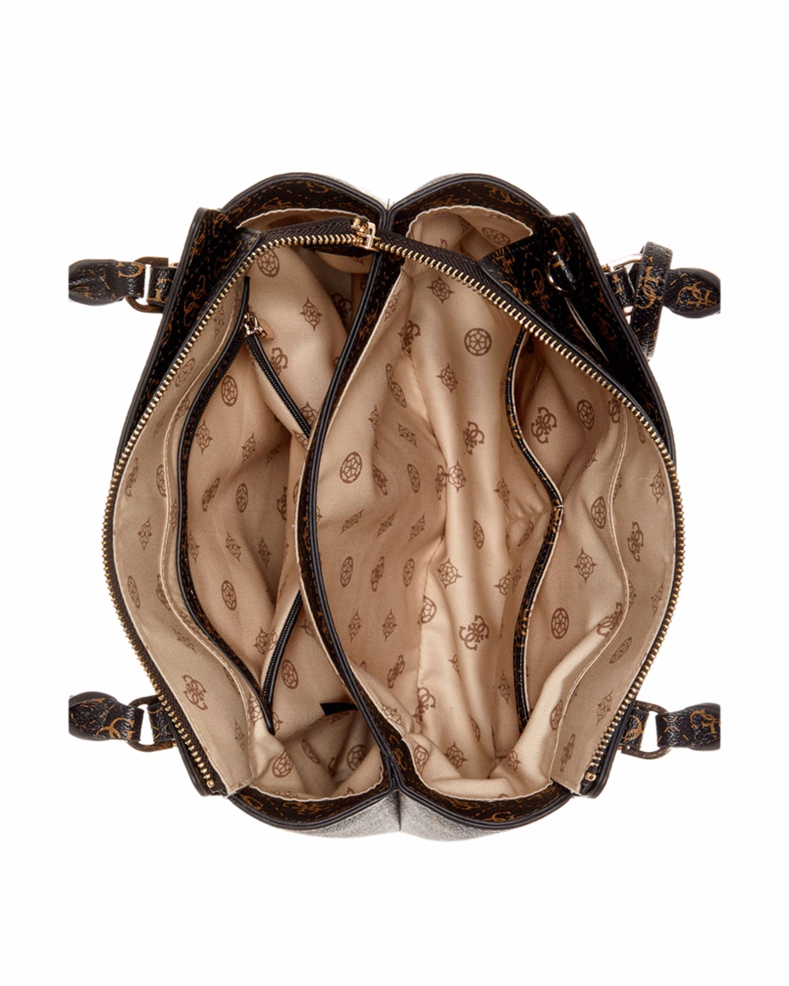 Brown Logo Daryna Satchel Bag
