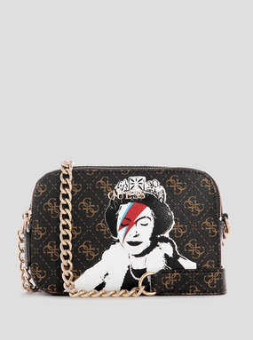 Brown Logo Queen Crossbody Bag