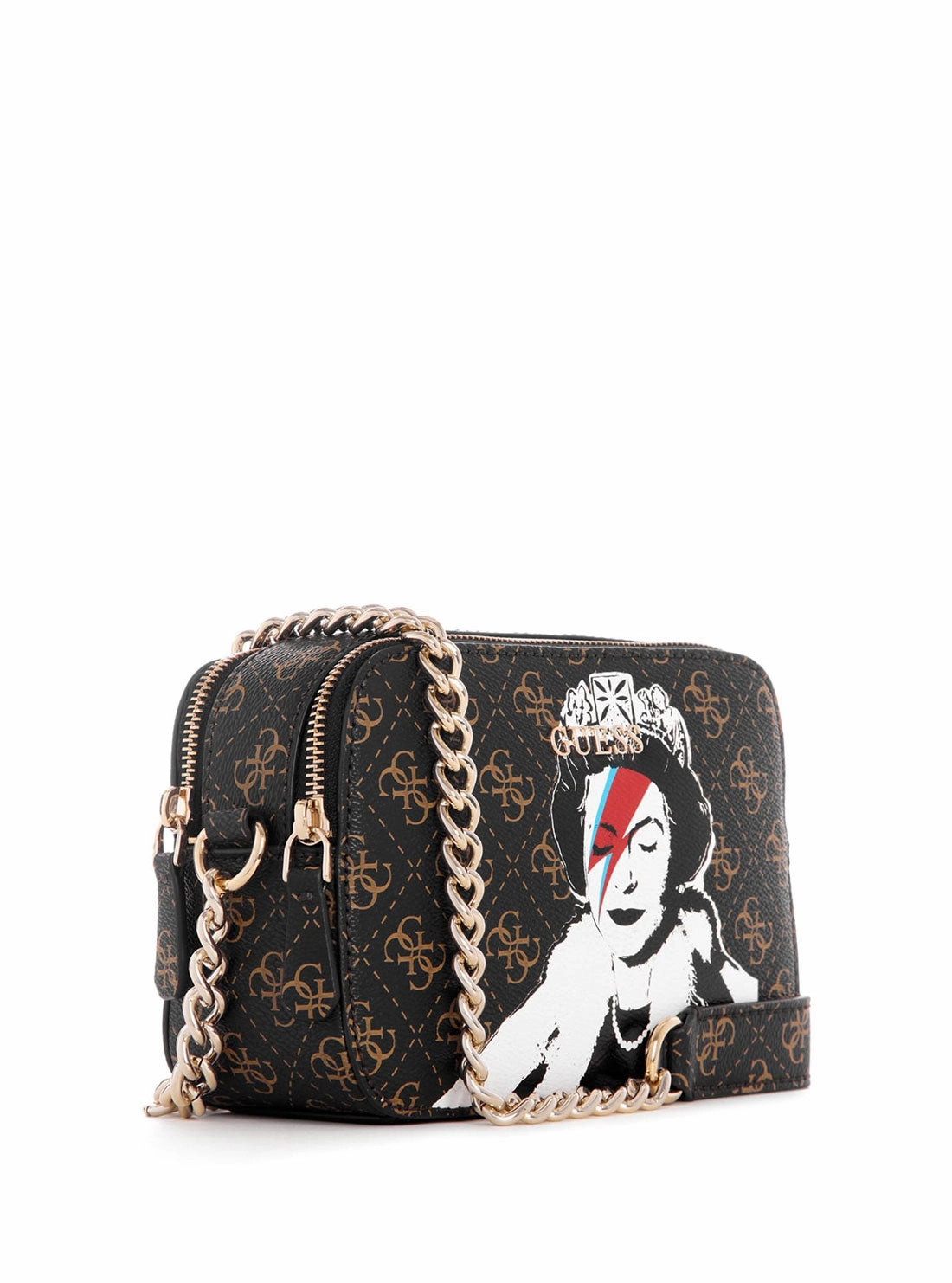 Brown Logo Queen Crossbody Bag