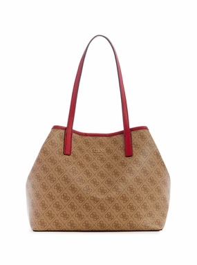 Brown Logo Vikky Tote Bag