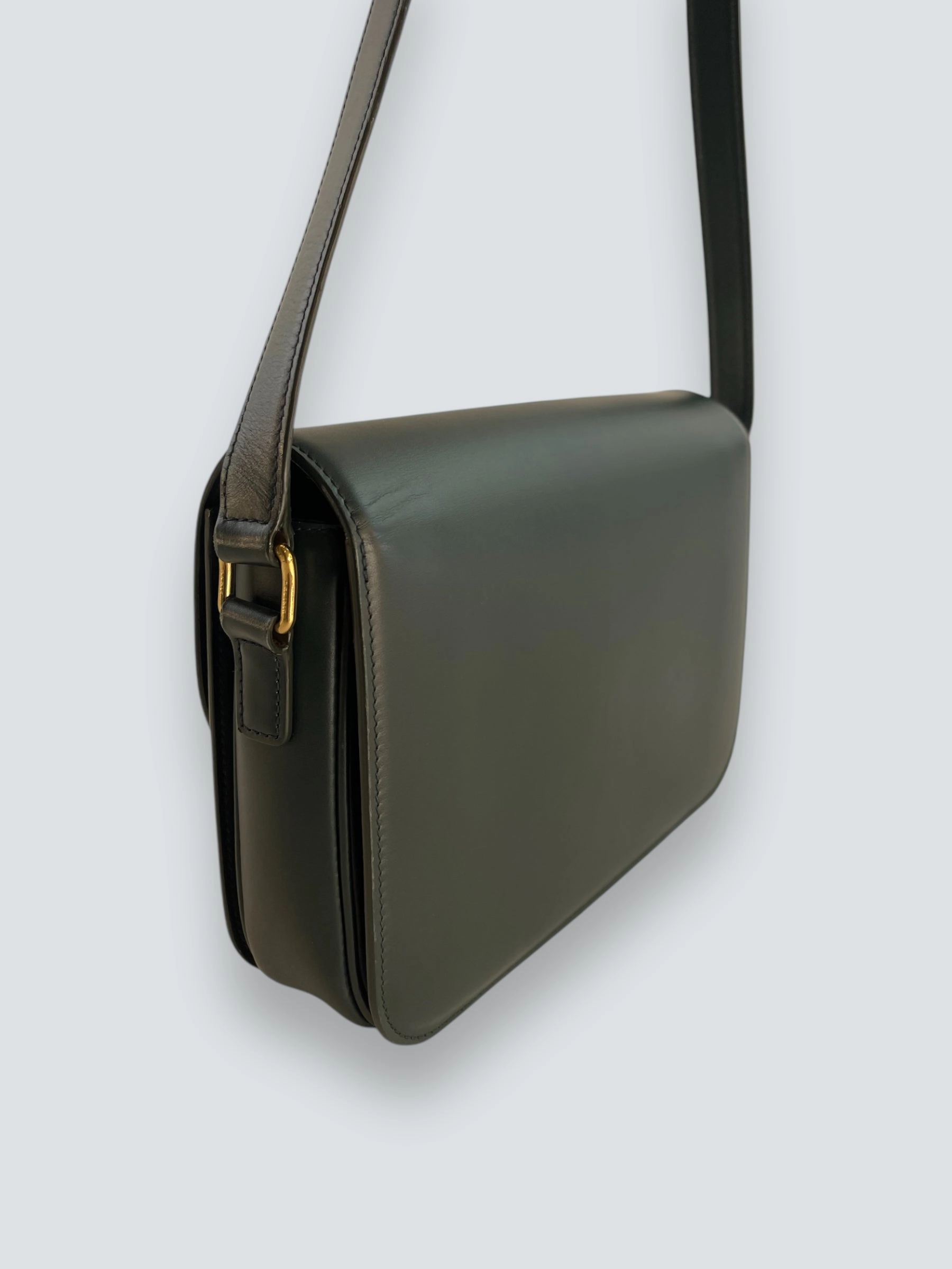 Celine Green Calf Leather Medium Triomphe Crossbody