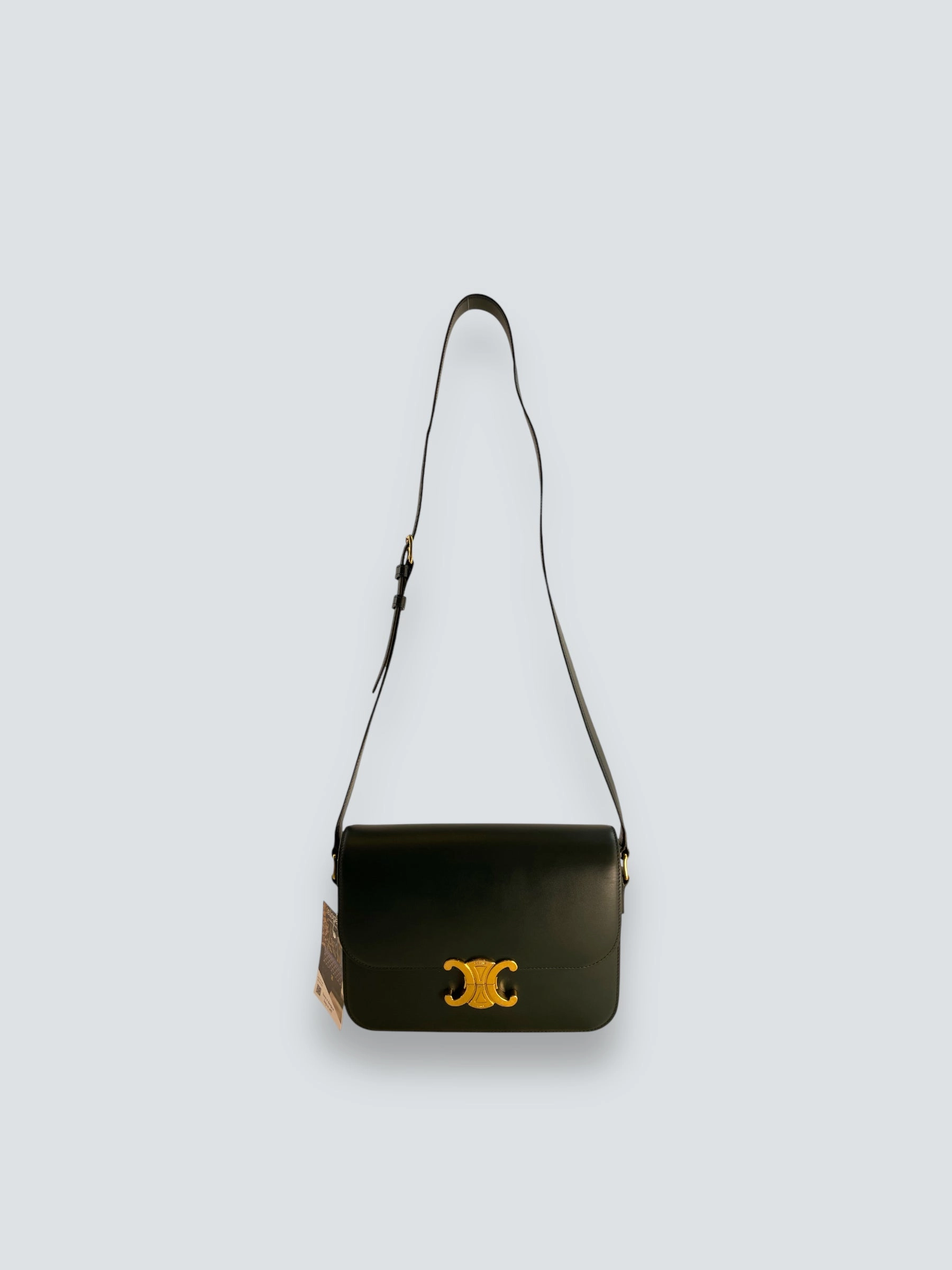 Celine Green Calf Leather Medium Triomphe Crossbody