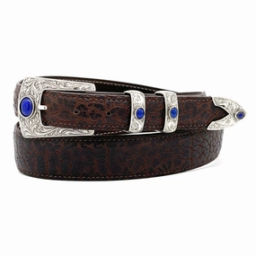 Chacon Aztec Fine Engraved w/ Lapis Buckle Set 1.0
