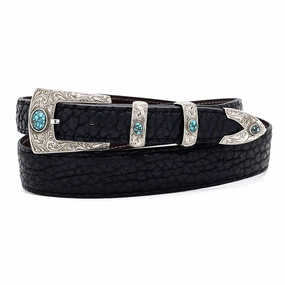 Chacon Aztec Fine Engraved w/ Turquoise Buckle Set 1.0