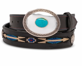 Chacon Oval w/ Turquoise One Piece Buckle 1.5