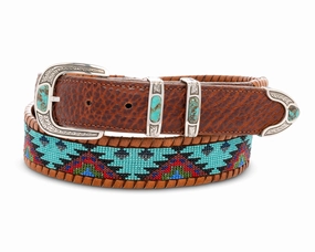 Chacon Penasco Engraved w/ Turquoise Buckle Set 1.25
