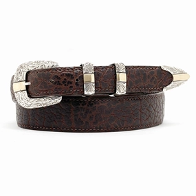 Chacon Questa Floral Engraved w/ 14K Gold Buckle Set 1.0