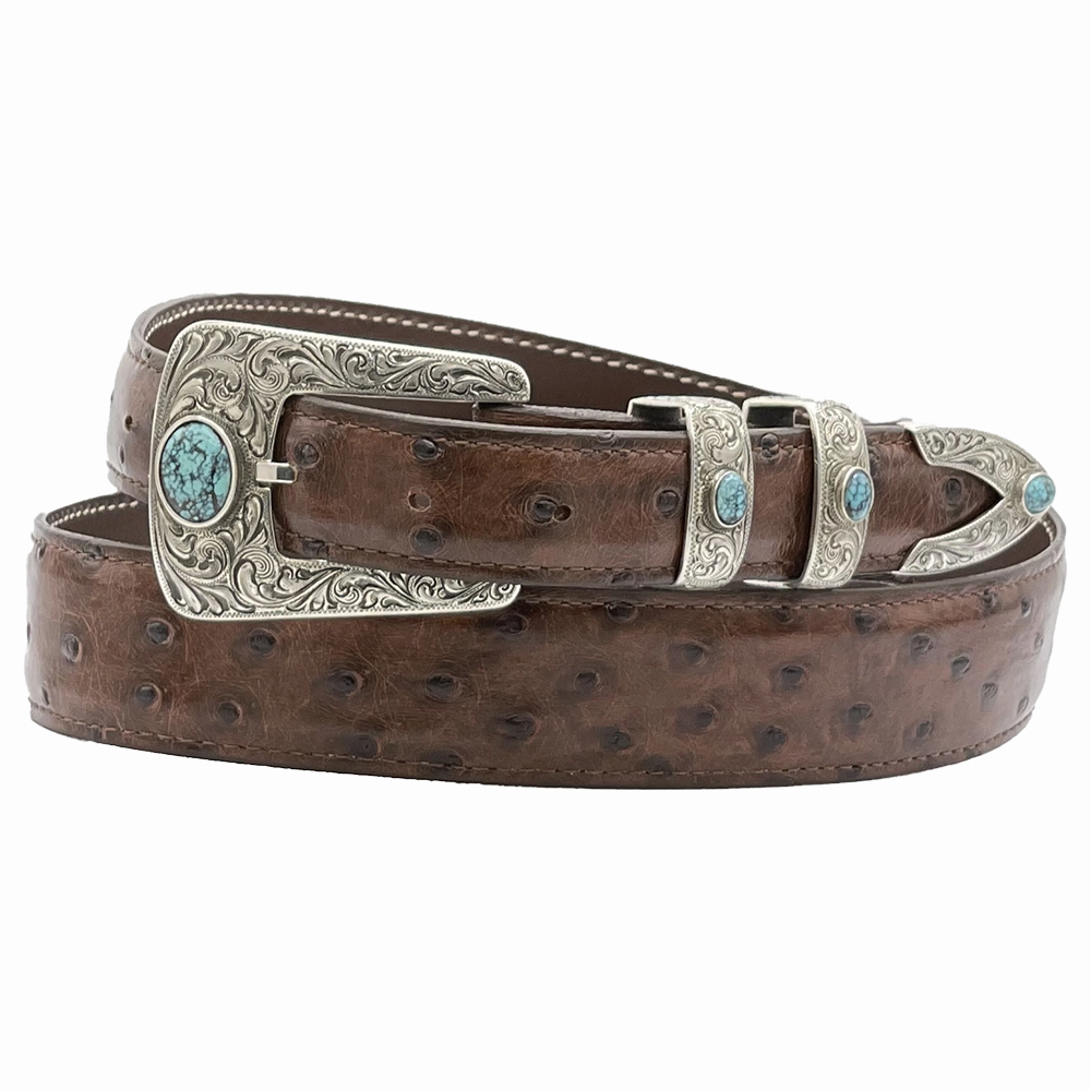 Chacon Taos Fine Engraved Turquoise Buckle Set 1.0