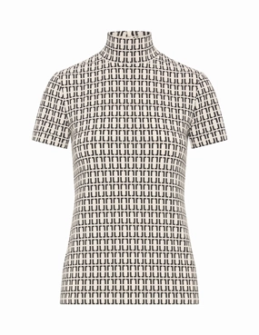 Chainlink Mock Neck Knit Top- Sale