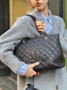 Chanel Black Caviar Leather GST