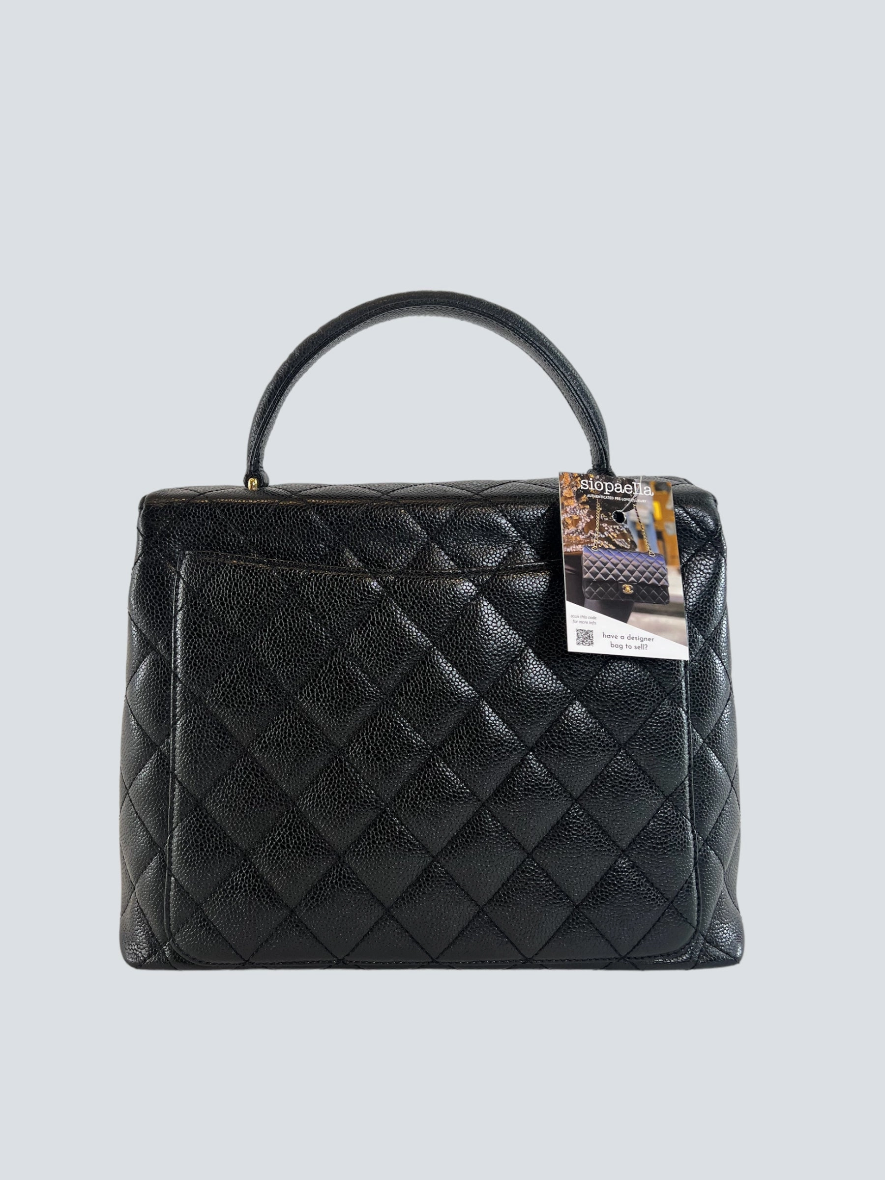 Chanel Black Caviar Leather Kelly Handbag