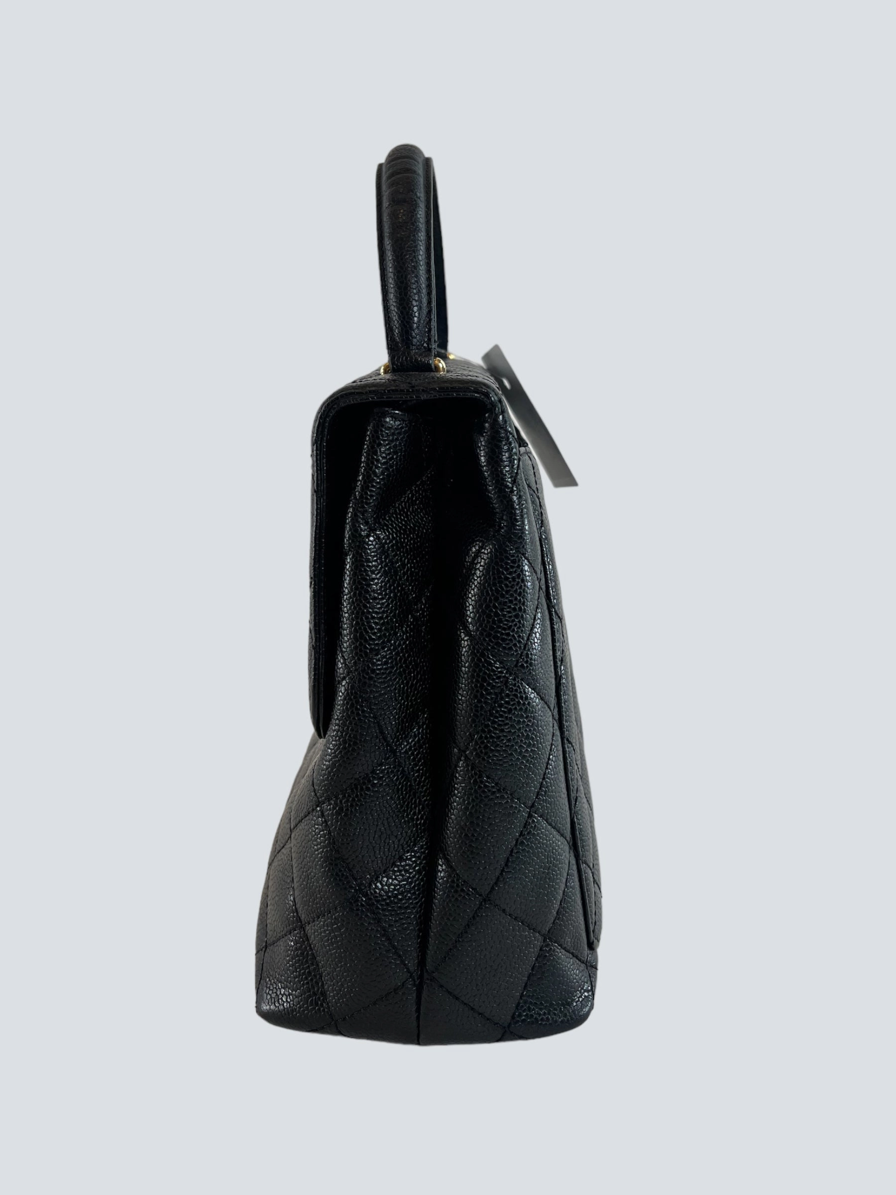 Chanel Black Caviar Leather Kelly Handbag