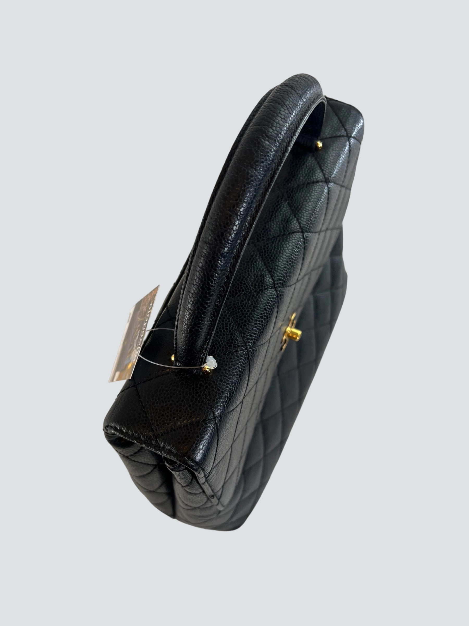 Chanel Black Caviar Leather Kelly Handbag