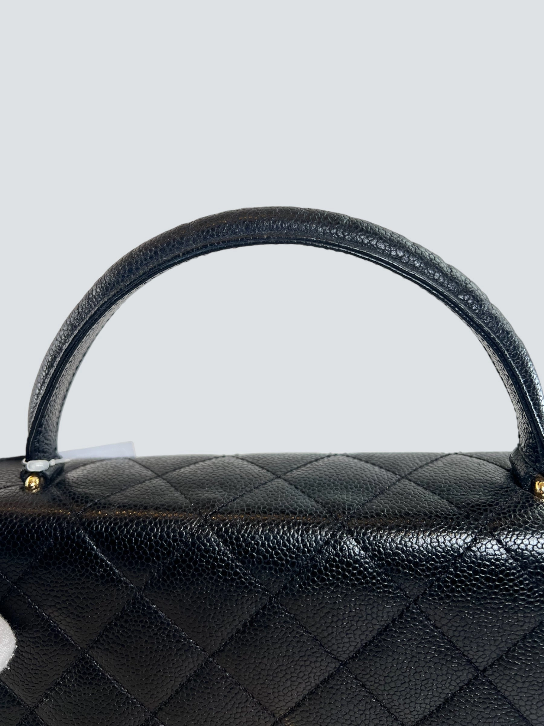 Chanel Black Caviar Leather Kelly Handbag