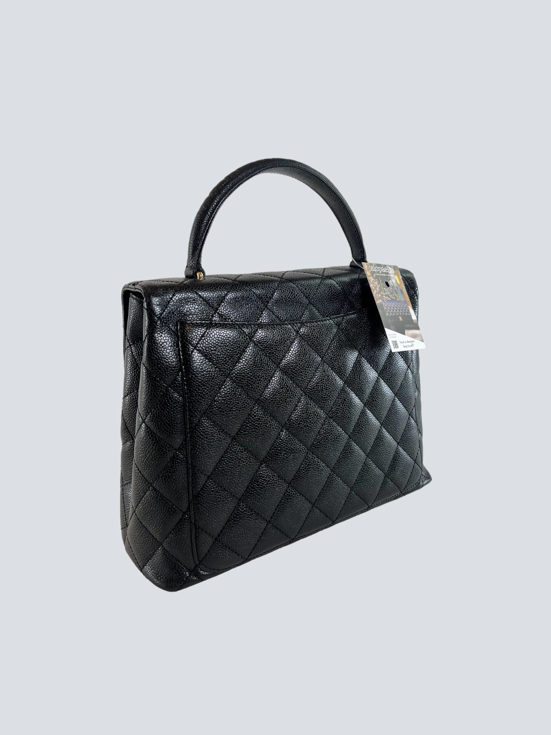 Chanel Black Caviar Leather Kelly Handbag