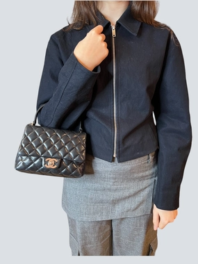 Chanel Black Lambskin Leather Mini Kelly