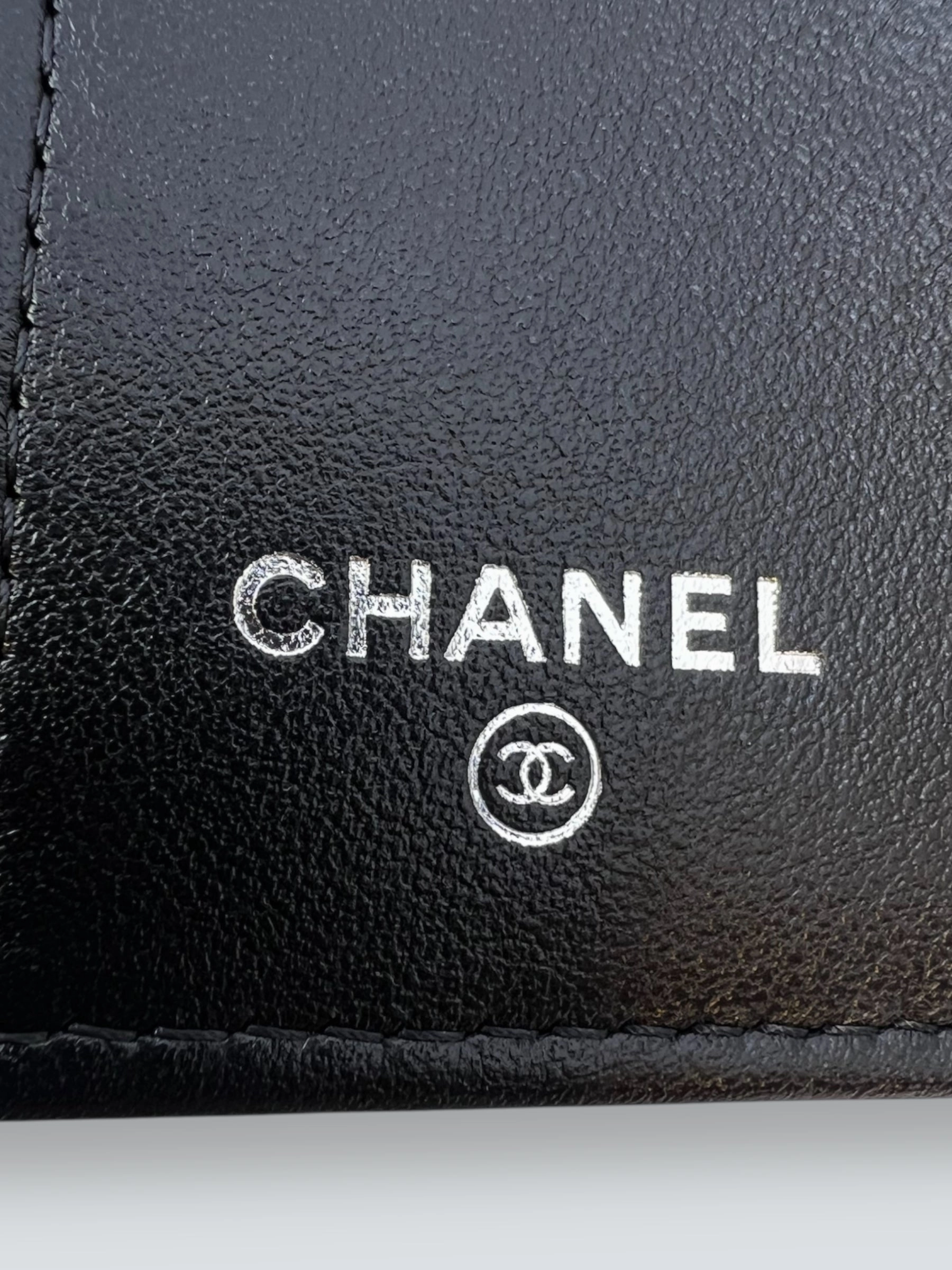 Chanel White Caviar Leather Cambon Wallet