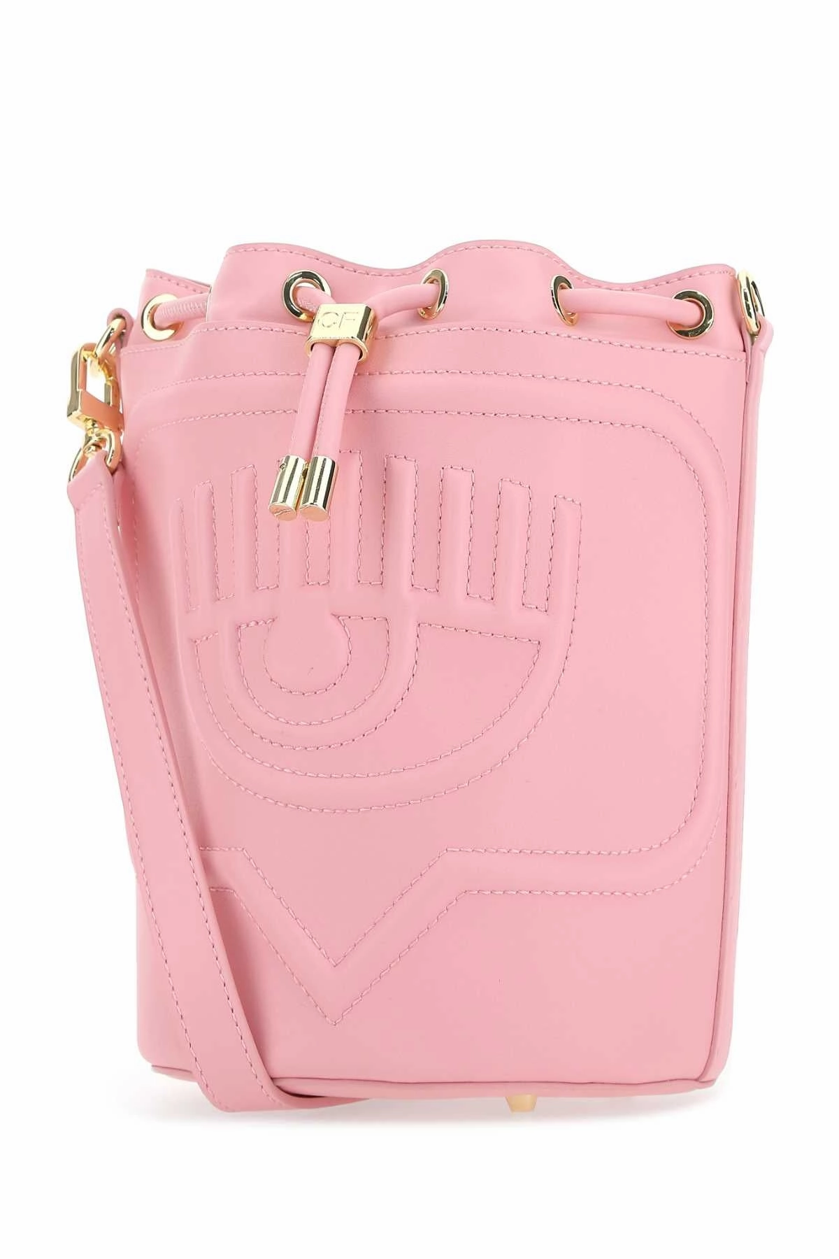 Chiara Ferragni Logo Embossed Drawstring Bucket Bag