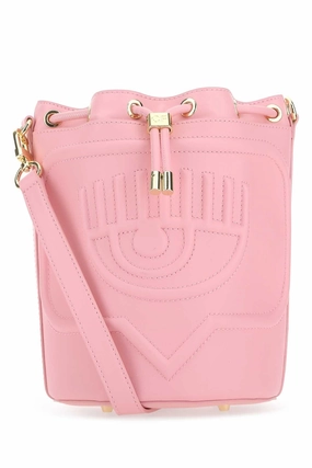 Chiara Ferragni Logo Embossed Drawstring Bucket Bag