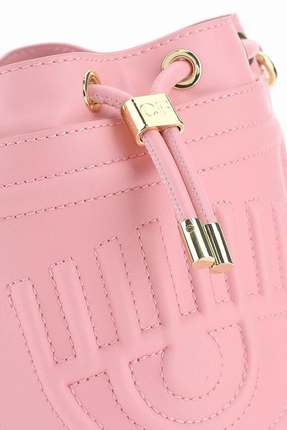 Chiara Ferragni Logo Embossed Drawstring Bucket Bag