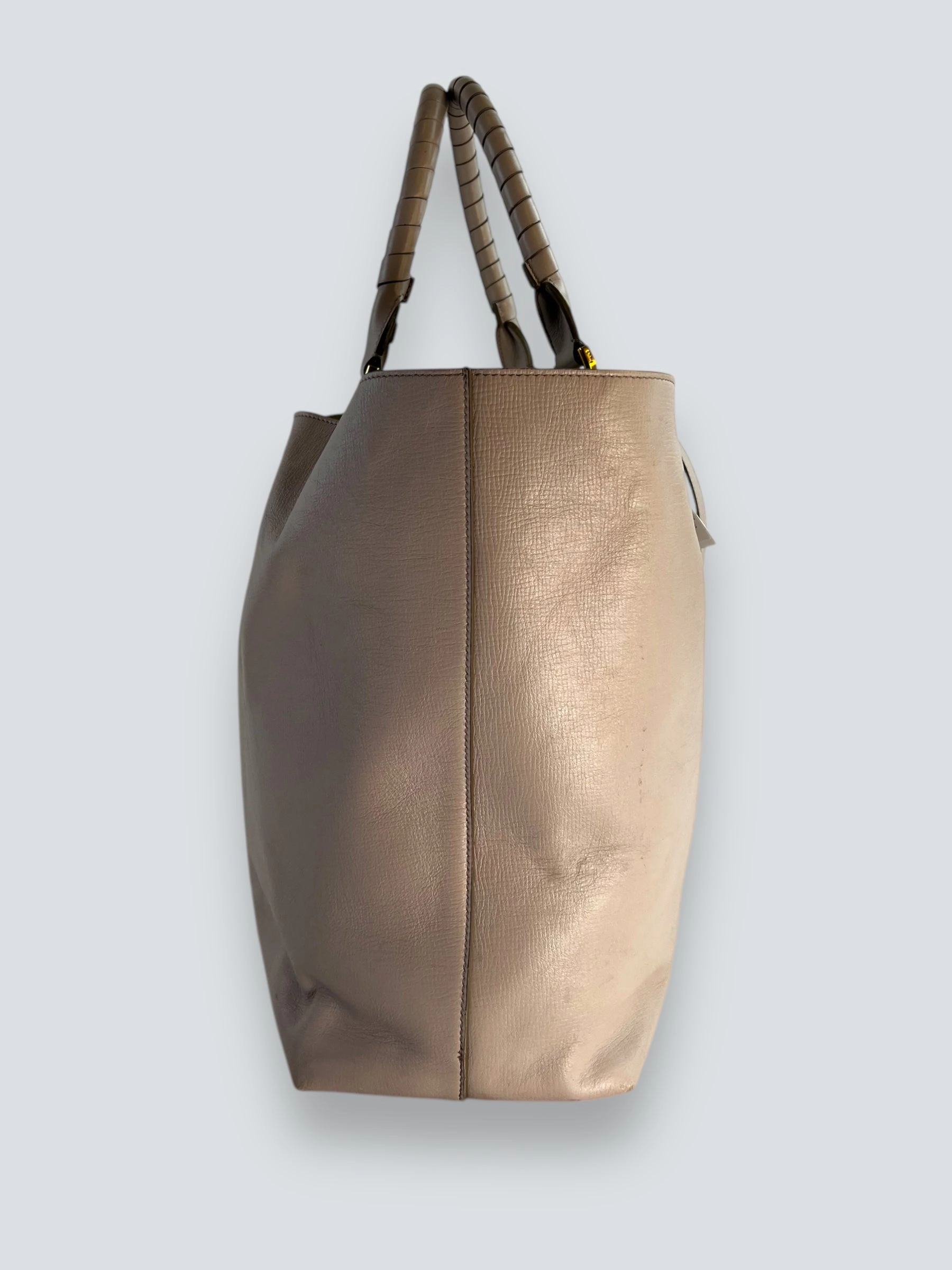 Chloe Taupe Leather Large Marcie Tote