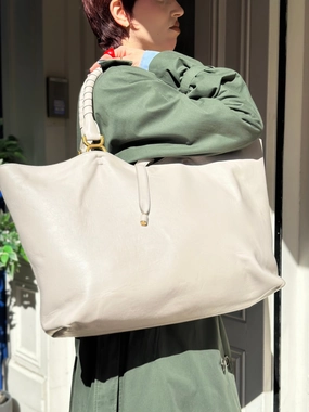 Chloe Taupe Leather Large Marcie Tote