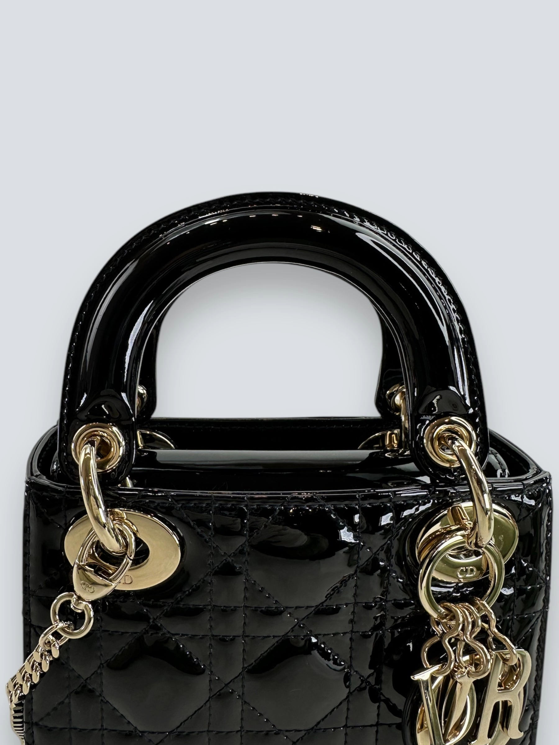 Christian Dior Black Patent Leather Mini Lady Dior