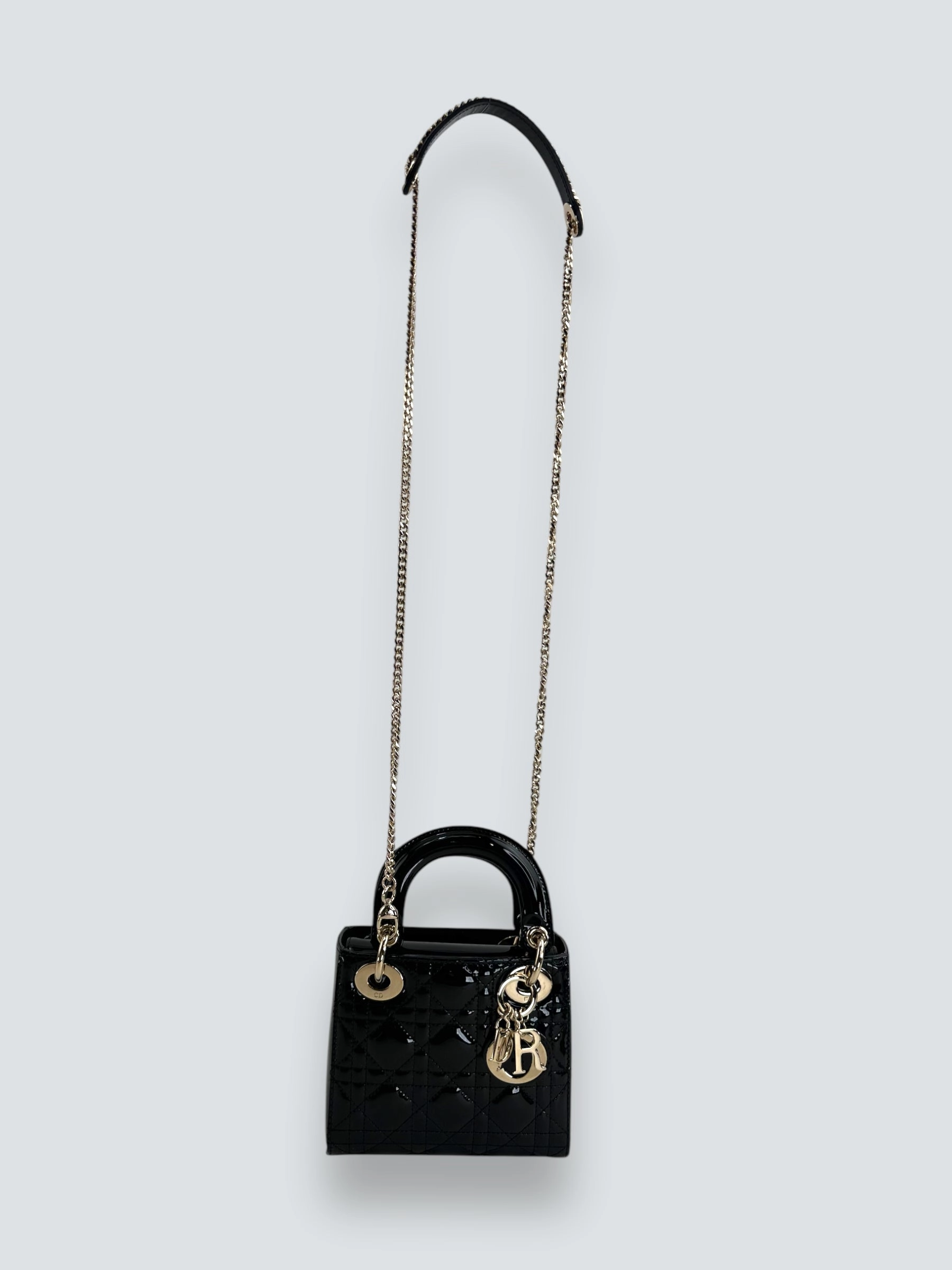 Christian Dior Black Patent Leather Mini Lady Dior