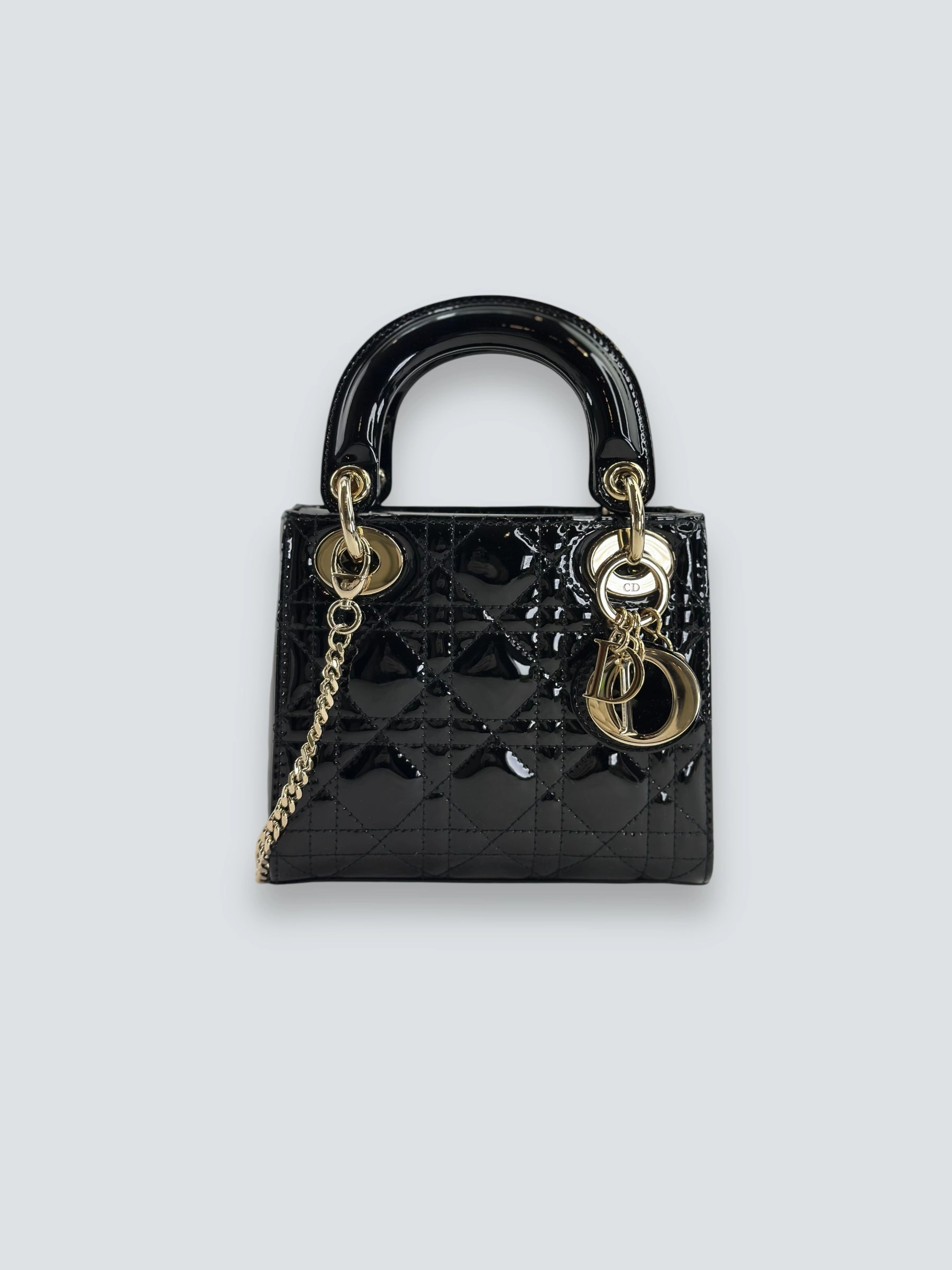 Christian Dior Black Patent Leather Mini Lady Dior