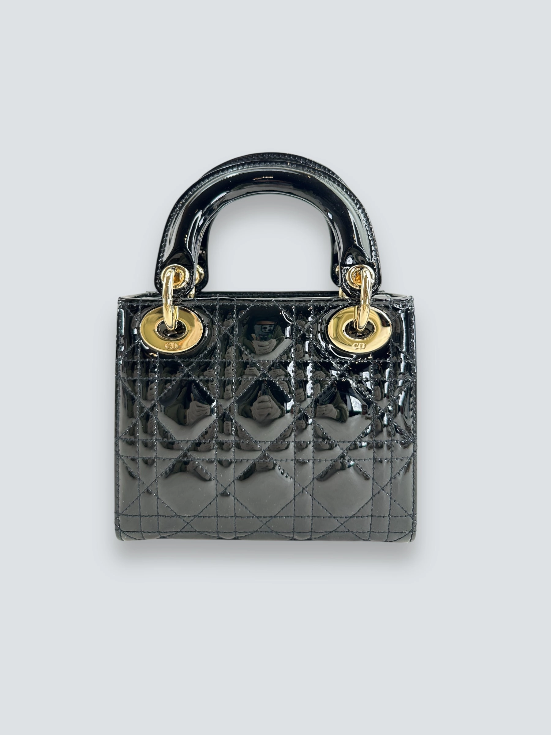Christian Dior Black Patent Leather Mini Lady Dior