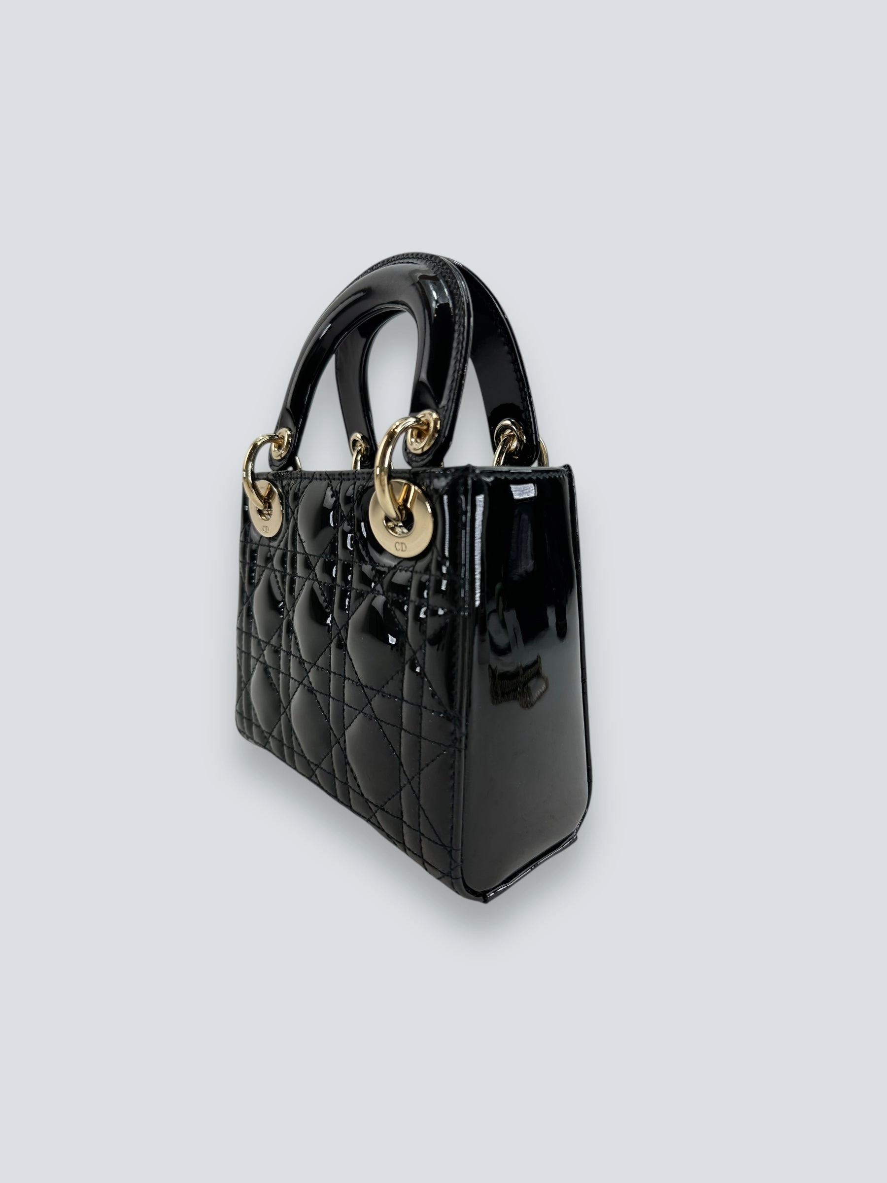 Christian Dior Black Patent Leather Mini Lady Dior
