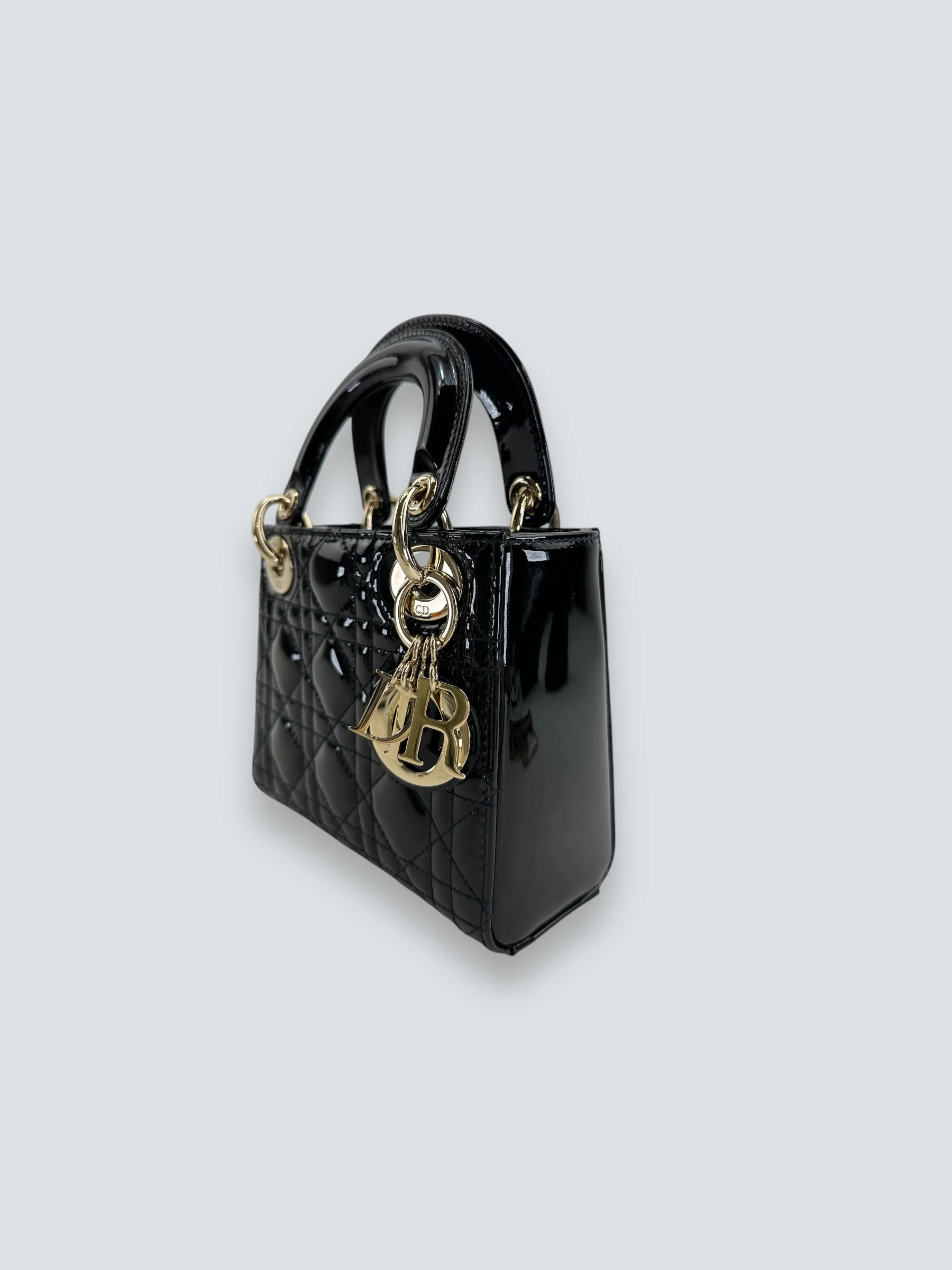 Christian Dior Black Patent Leather Mini Lady Dior
