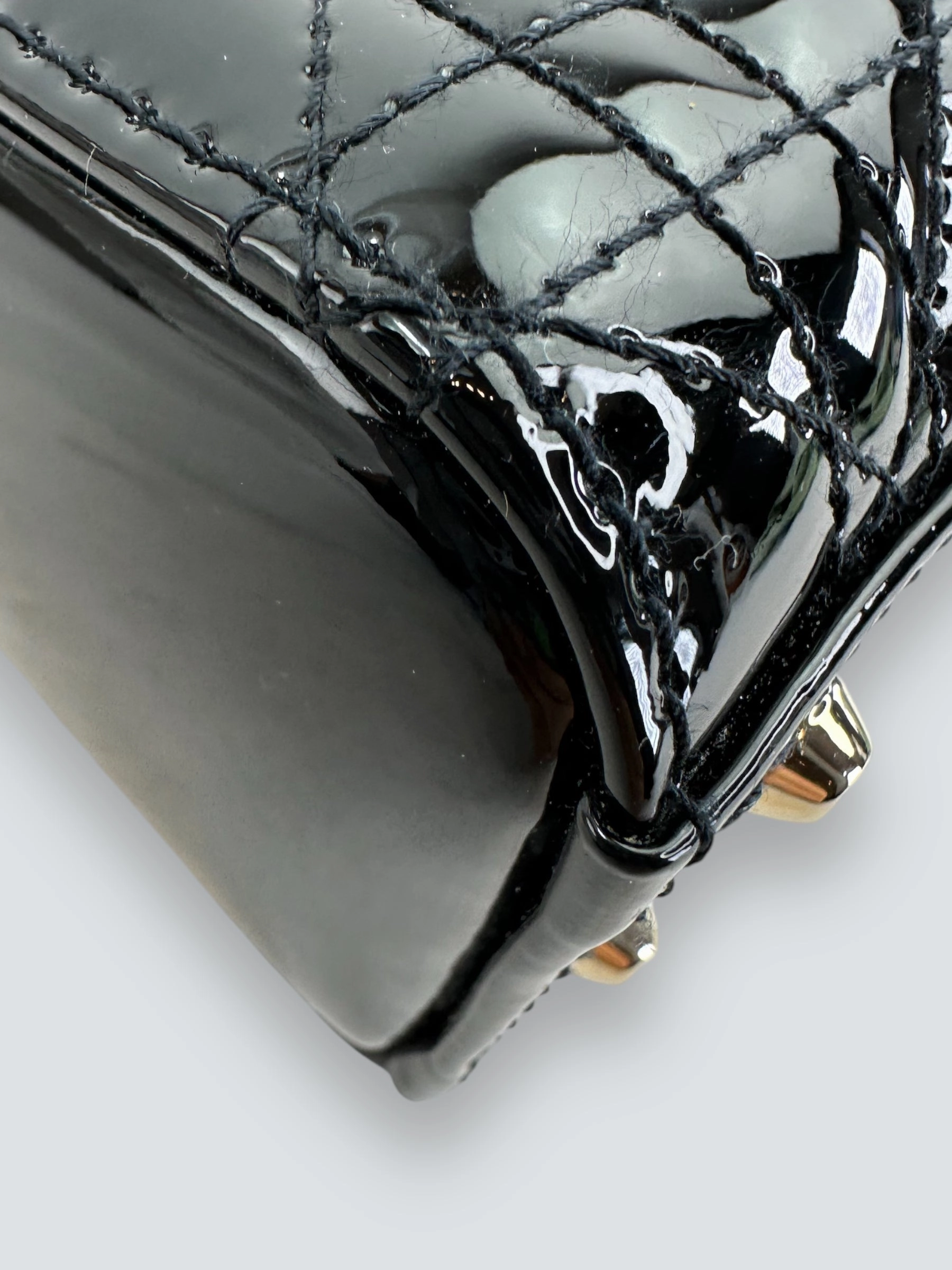 Christian Dior Black Patent Leather Mini Lady Dior