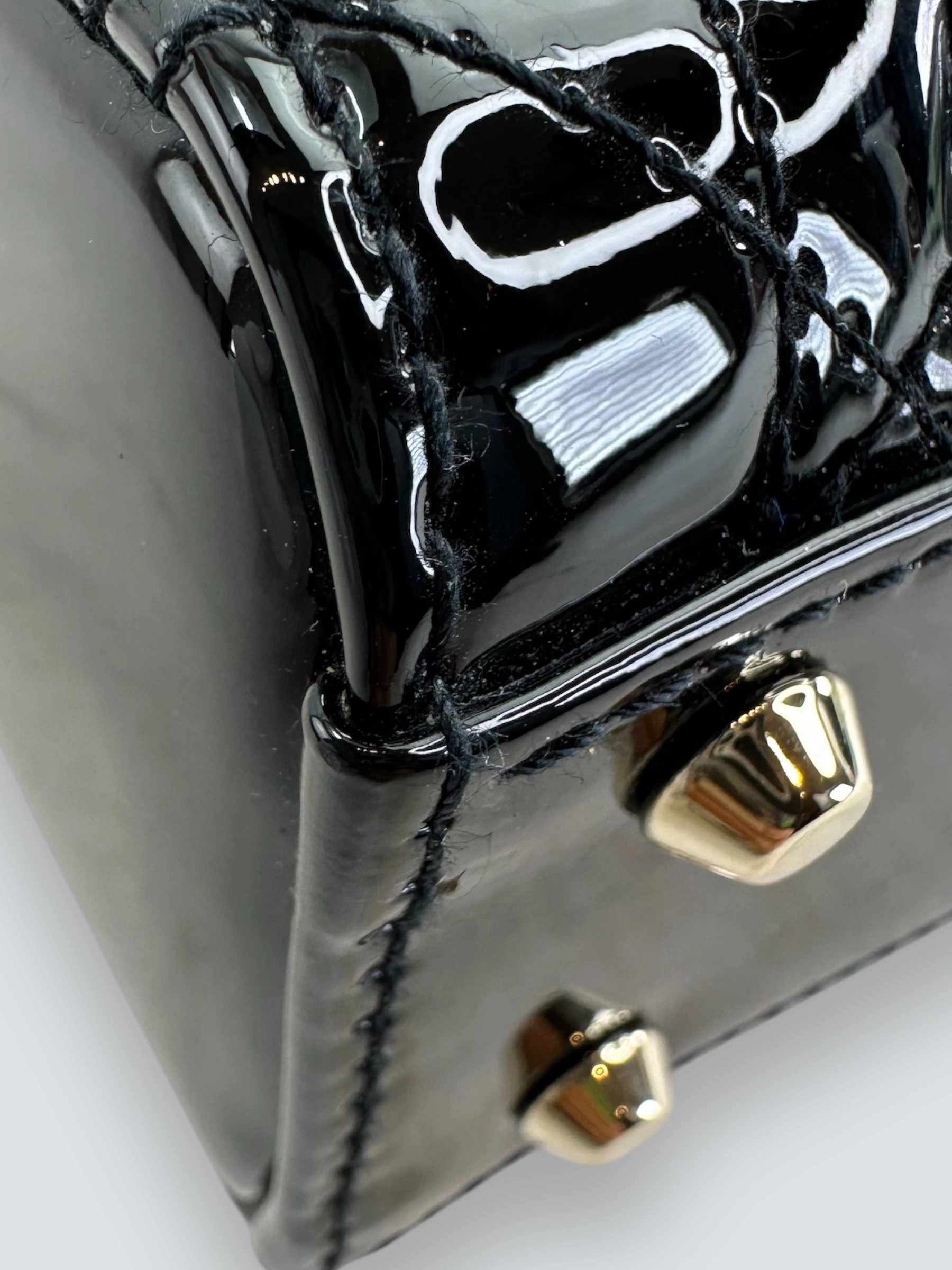 Christian Dior Black Patent Leather Mini Lady Dior